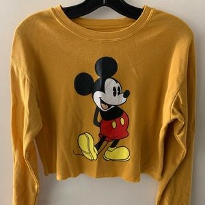 Mickey Mouse Crop Top With Long Sleeves